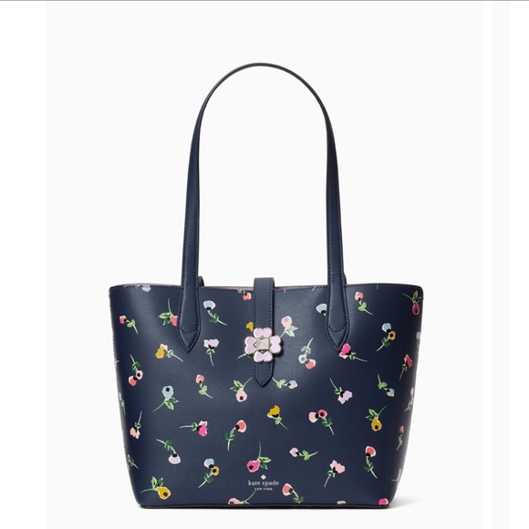 kate spade Handbags - Kate Spade Kaci Small Navy Floral Tote NWT